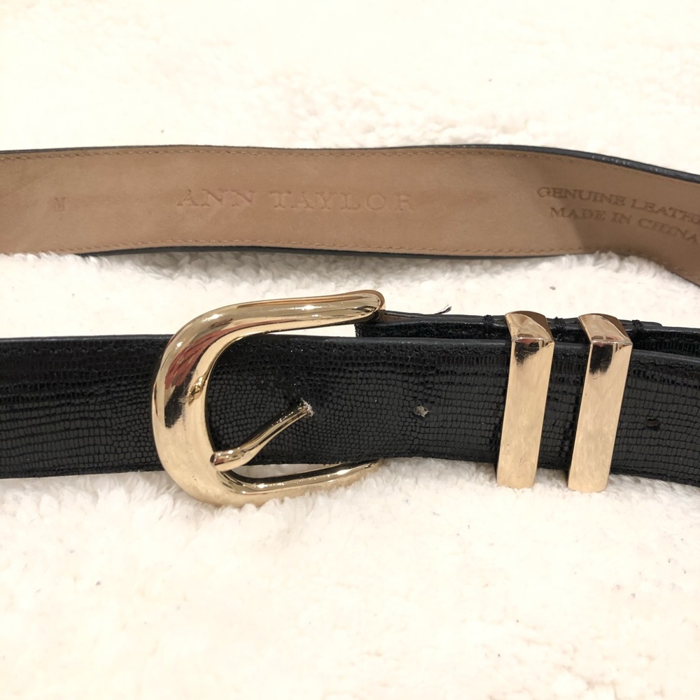 Ann Taylor genuine leather black belt